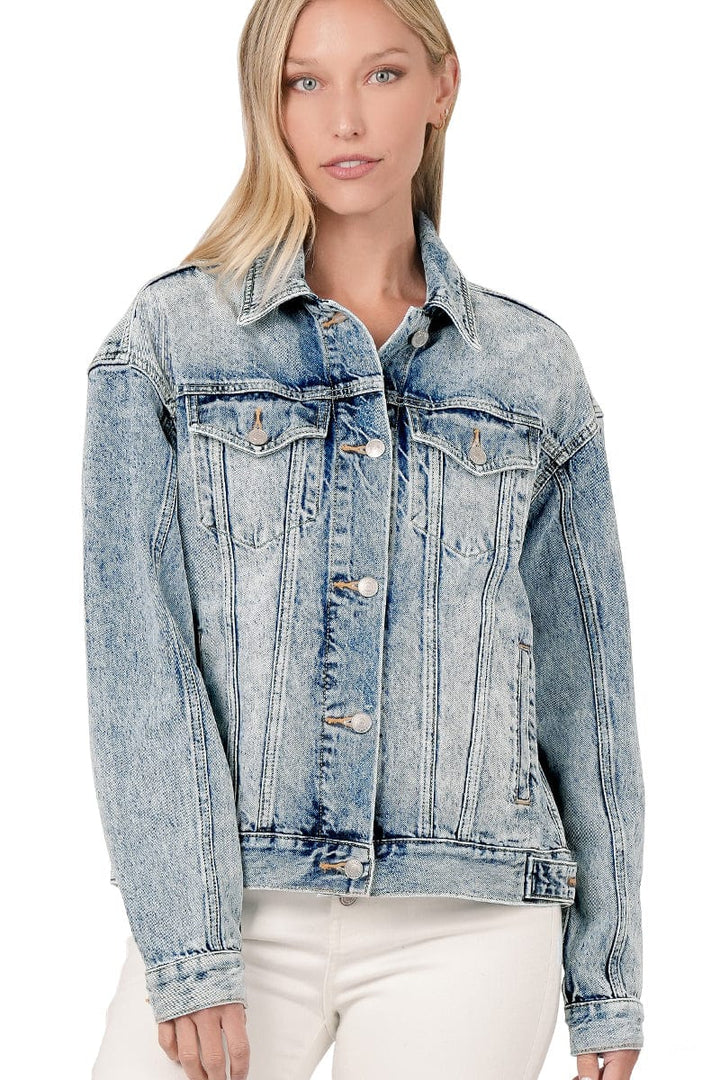 Zenana Washed Denim Jacket