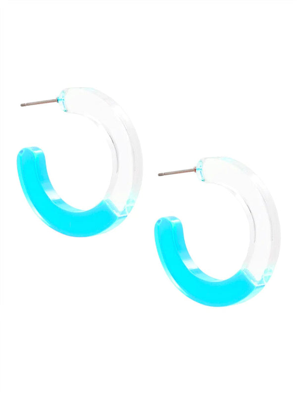 Zenzii Lucite Two Tone Open Hoop Earring