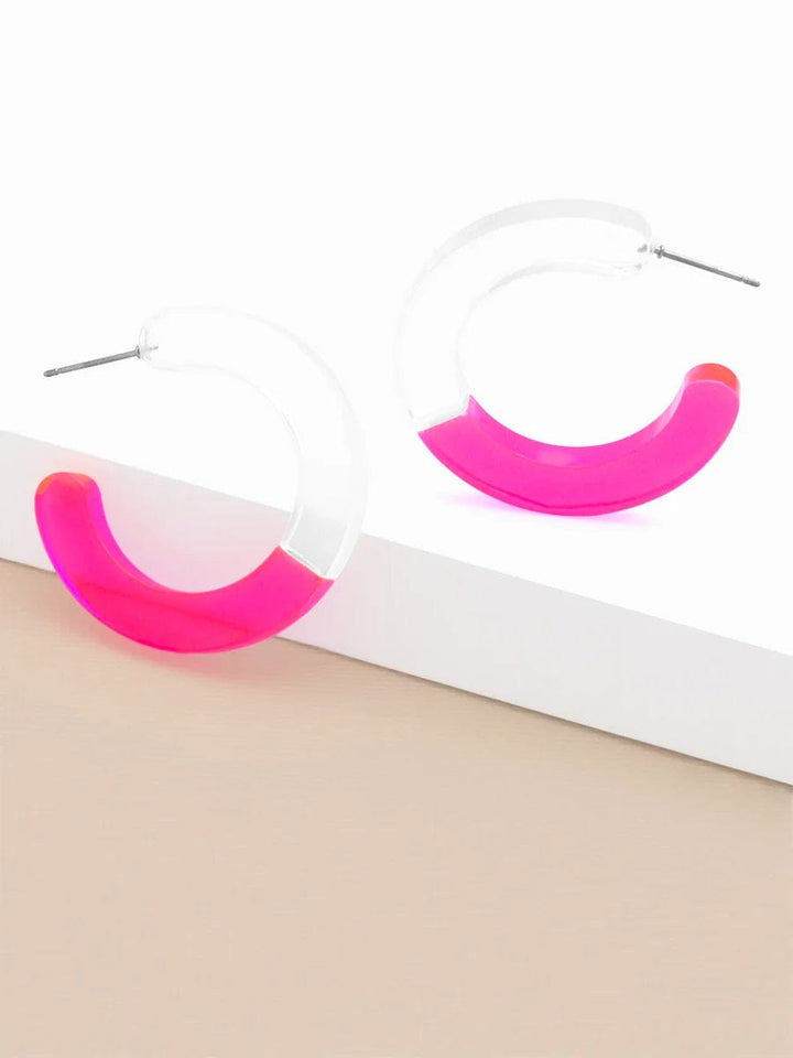 Zenzii Lucite Two Tone Open Hoop Earring