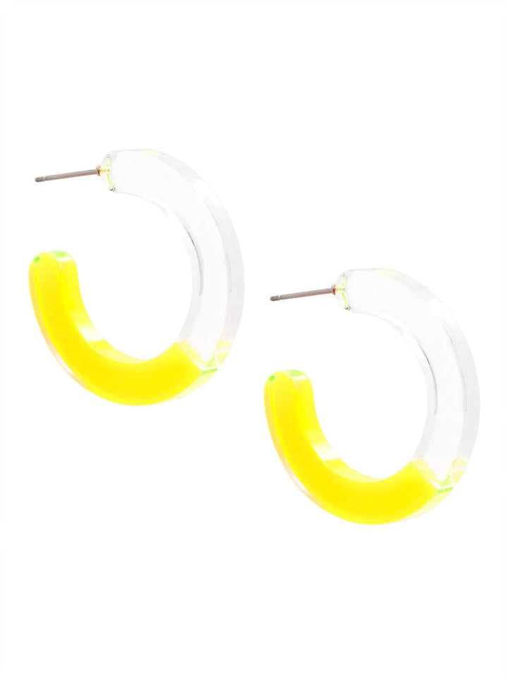 Zenzii Lucite Two Tone Open Hoop Earring