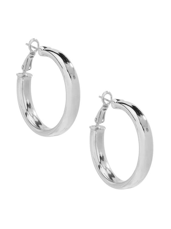 Zenzii Medium Flat Metal Hoop Earring