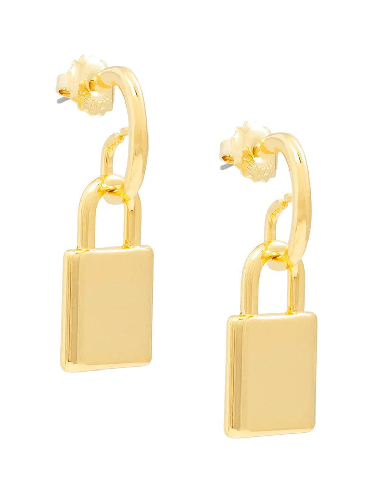 Zenzii Metal Lock Charm Drop Earring