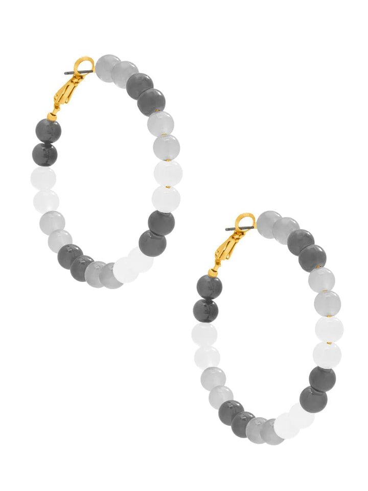 Zenzii  Multi Color Glass Bead Hoop Earring