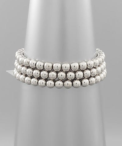 3 Row Metal Ball Bracelet