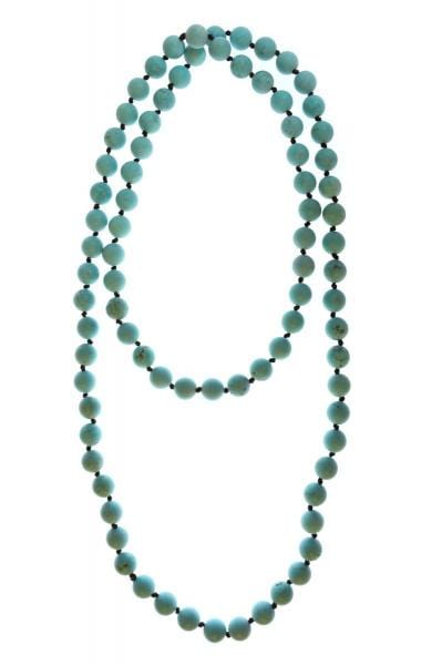 38" 10MM Genuine Stone Beaded Necklace