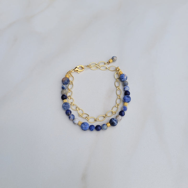 Annwn Lapis Double Bracelet