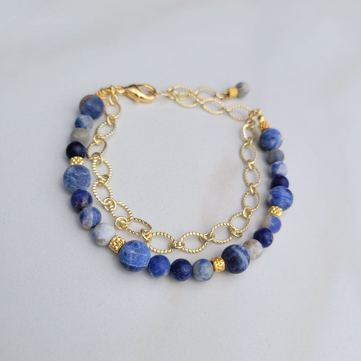 Annwn Lapis Double Bracelet