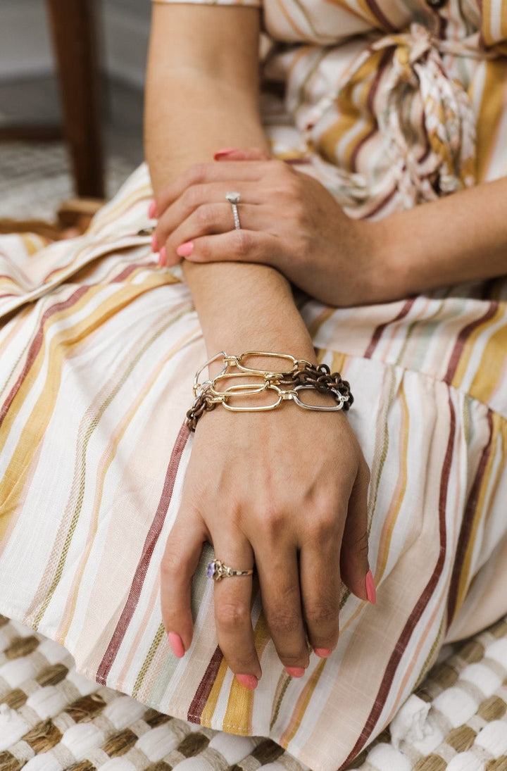 Antoinette Bracelet Handmade with Gold and Bronze Plated Chain