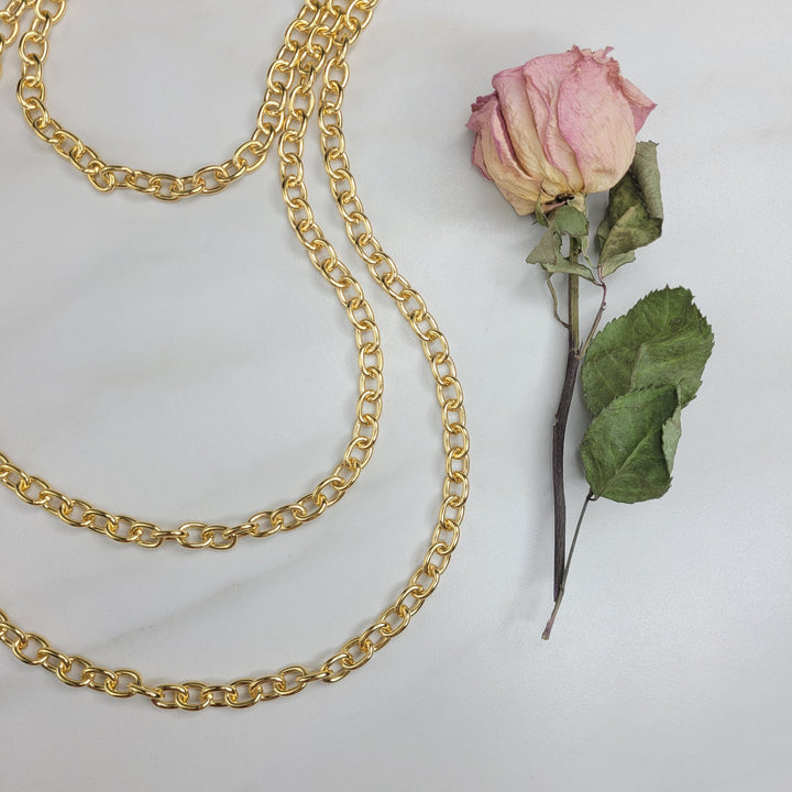 Gold Plated Chain Necklace, 3 lengths, a set or single