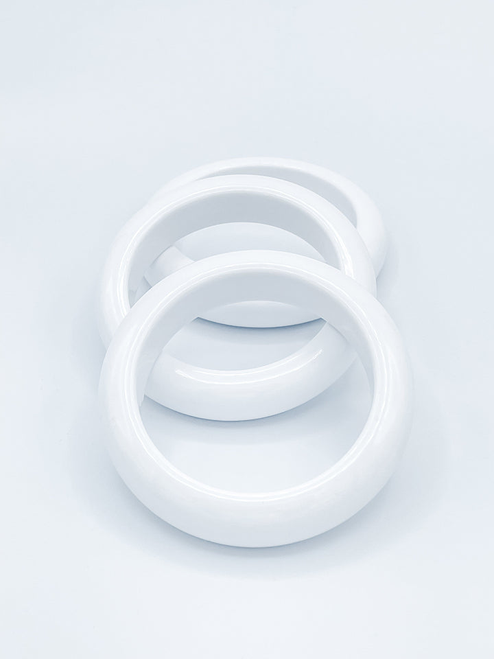 Big White Bangle Bracelet