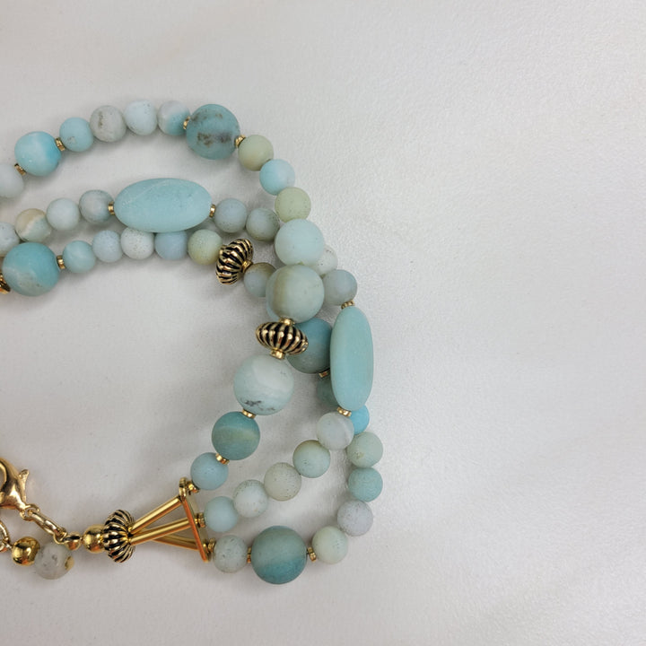 Blue Echo Bracelet Handmade with Amazonite Beads