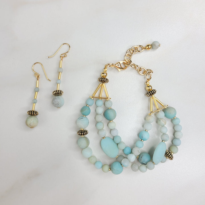 Blue Echo Earrings Handmade with Amazonite Beads