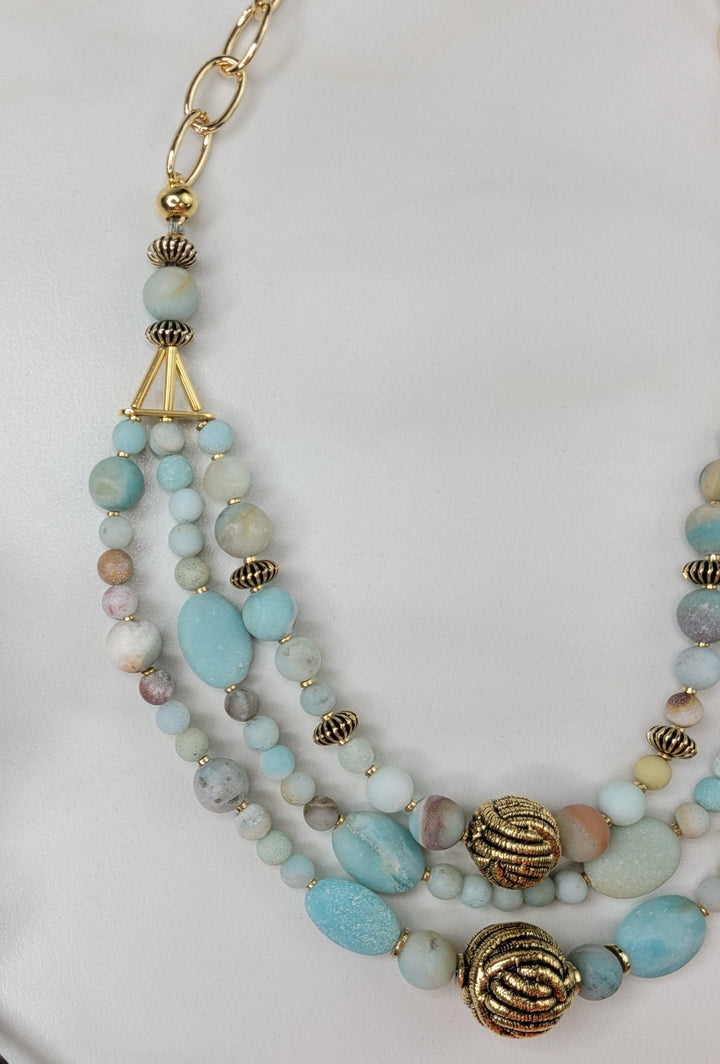 Blue Echo Necklace Handmade with Amazonite Beads