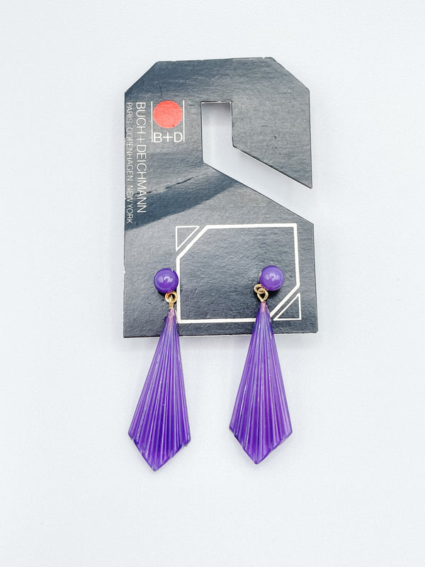 Buch and Deichmann Elongated Fan Shape Dangle Earrings