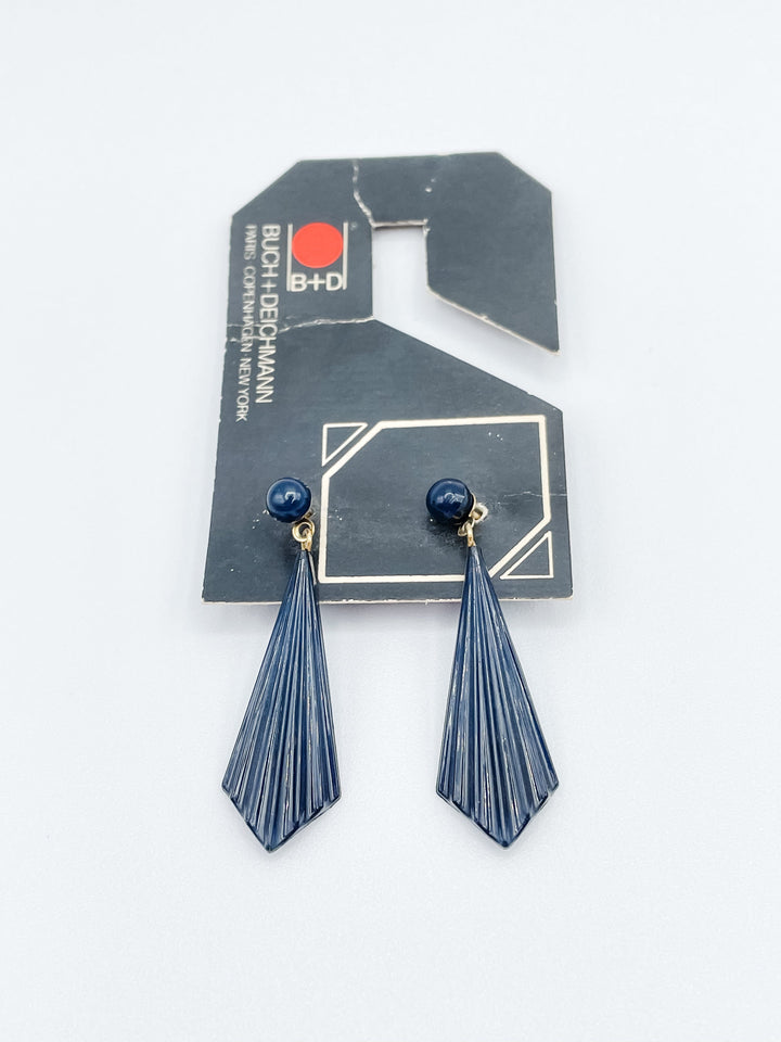 Buch and Deichmann Elongated Fan Shape Dangle Earrings