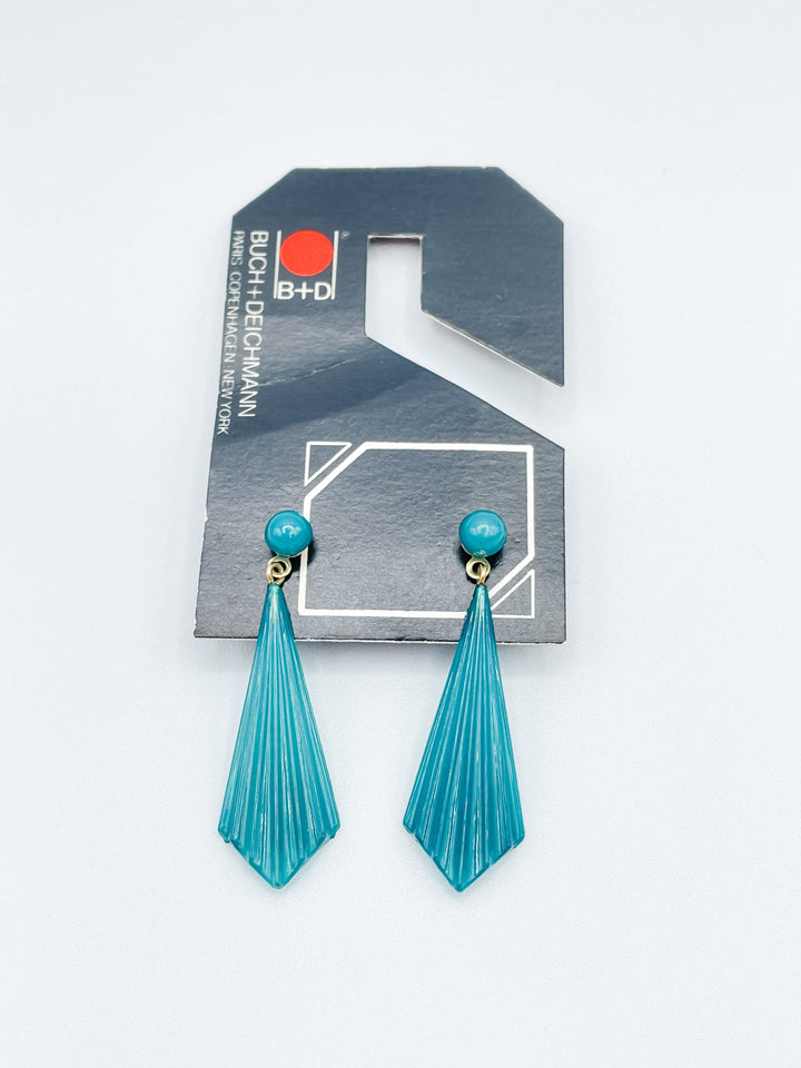 Buch and Deichmann Elongated Fan Shape Dangle Earrings