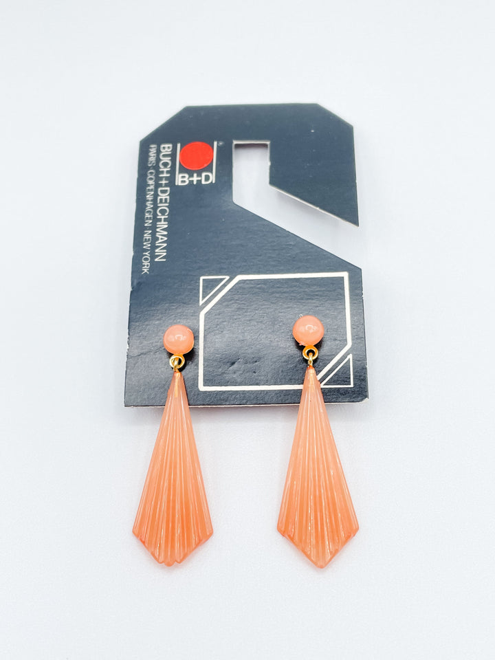 Buch and Deichmann Elongated Fan Shape Dangle Earrings