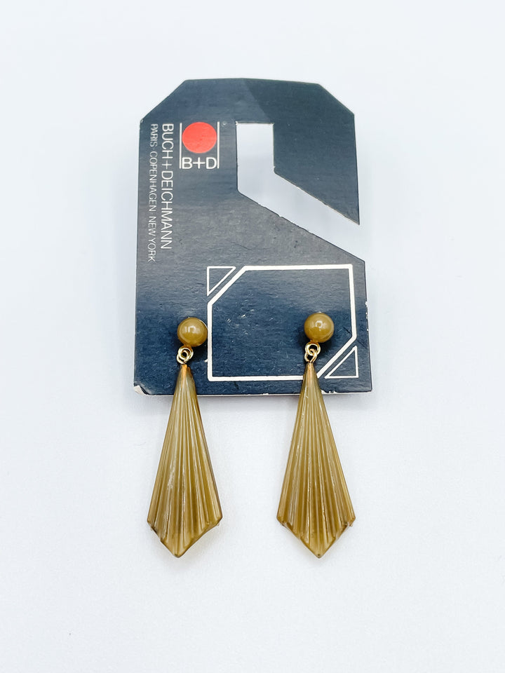 Buch and Deichmann Elongated Fan Shape Dangle Earrings