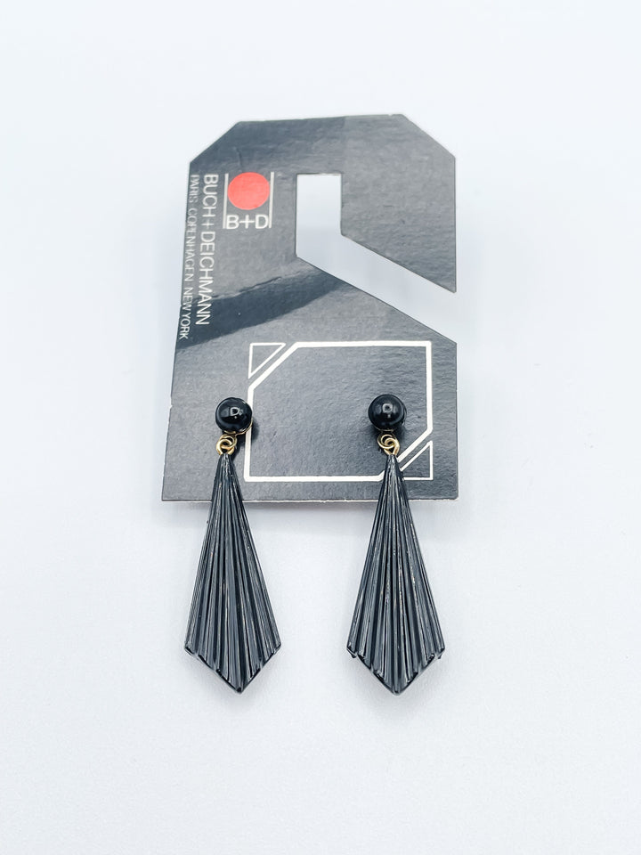 Buch and Deichmann Elongated Fan Shape Dangle Earrings