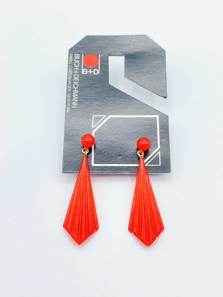 Buch and Deichmann Elongated Fan Shape Dangle Earrings