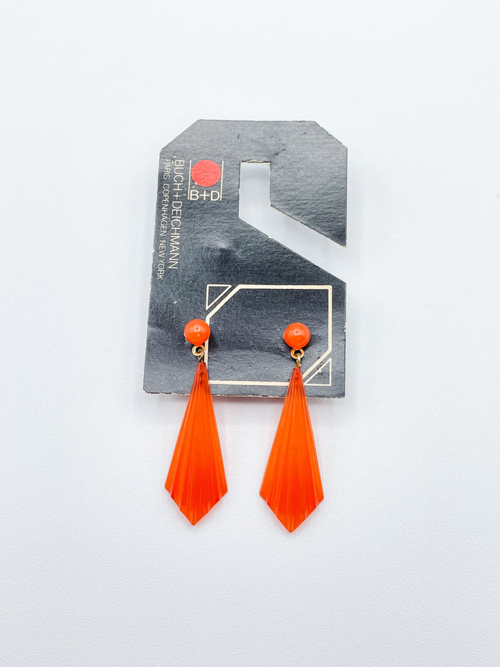 Buch and Deichmann Elongated Fan Shape Dangle Earrings