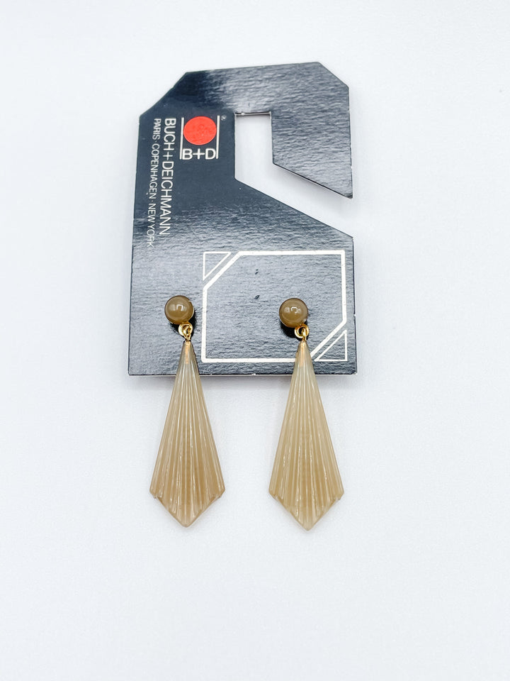 Buch and Deichmann Elongated Fan Shape Dangle Earrings