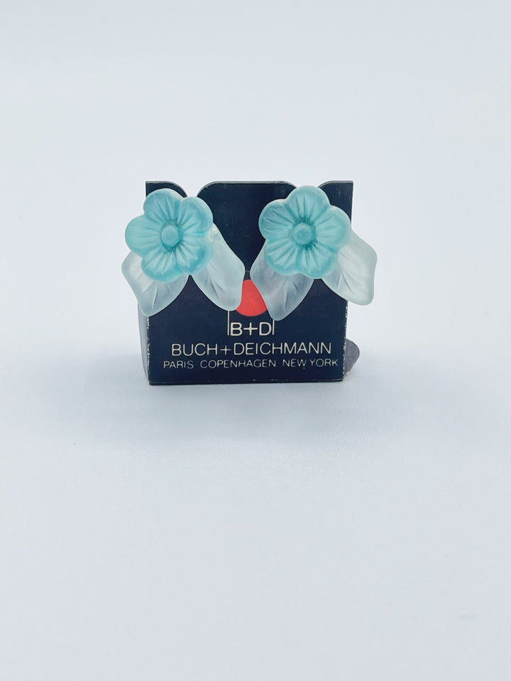 Buch + Deichmann Frosted Flower Earrings with Leaves