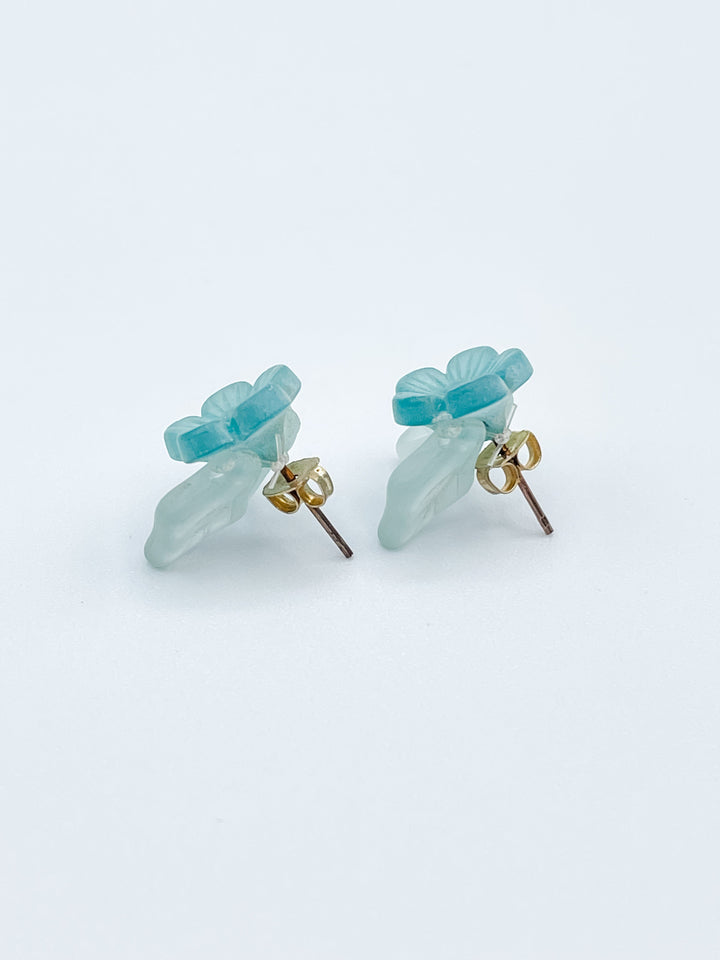 Buch + Deichmann Frosted Flower Earrings with Leaves