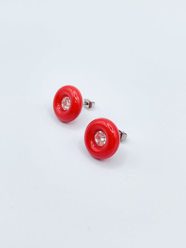 Buch + Deichmann Stud Earrings with Crystal in the Center