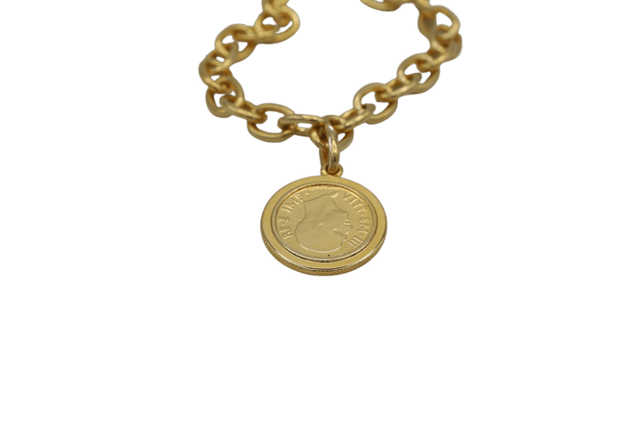 Chain Necklace with Italian Coin Charm