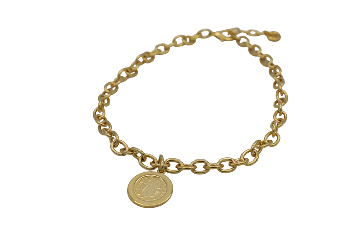 Chain Necklace with Italian Coin Charm