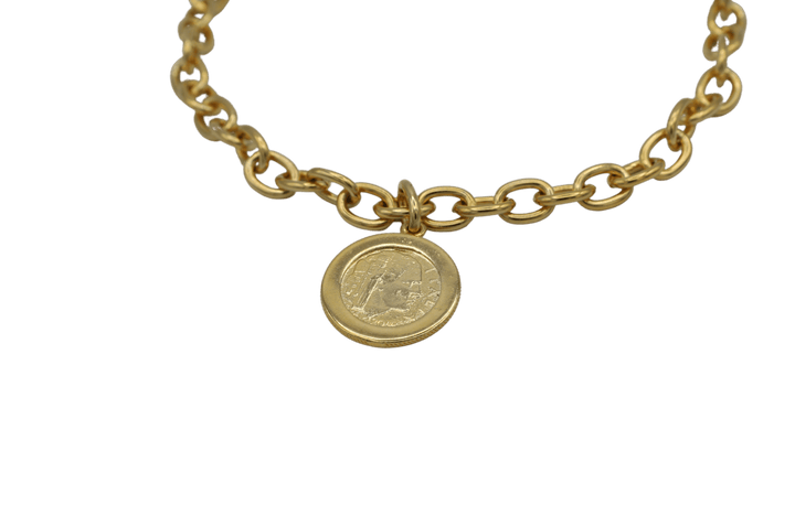 Chain Necklace with Italian Coin Charm