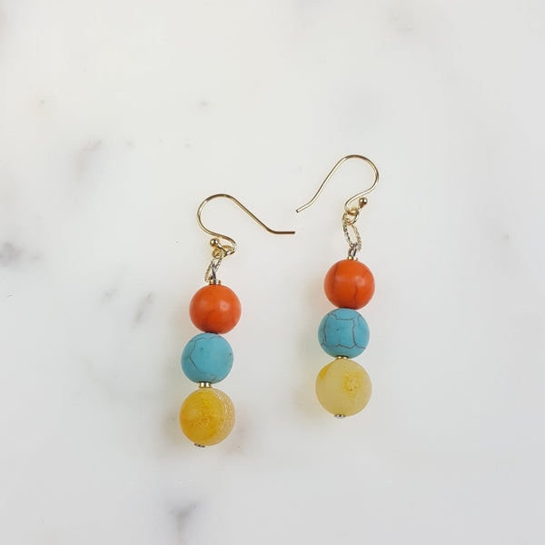 Cheery Day Genuine Stone Earrings