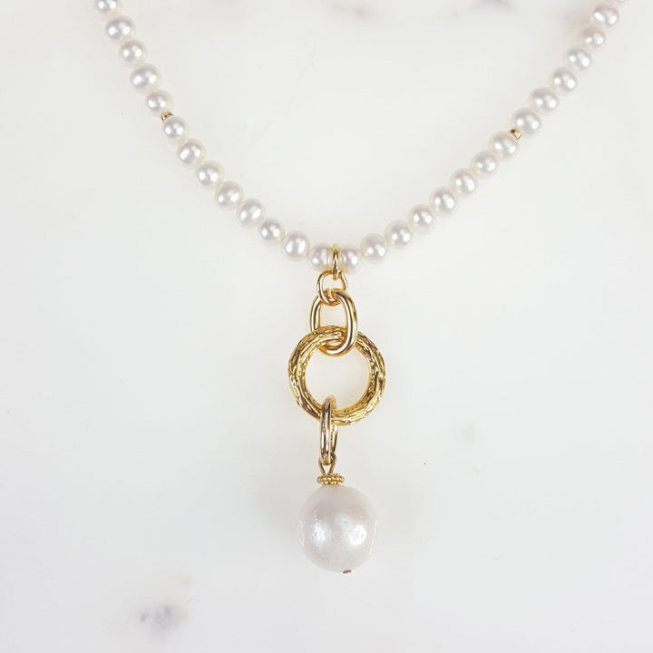 Classic Freshwater Pearl Necklace with Drop Feature