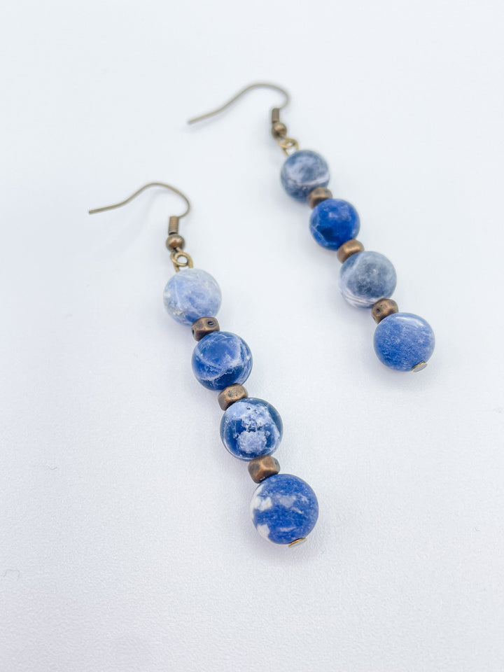 Dangle Earrings for Women 2.5" Long with Genuine Stones