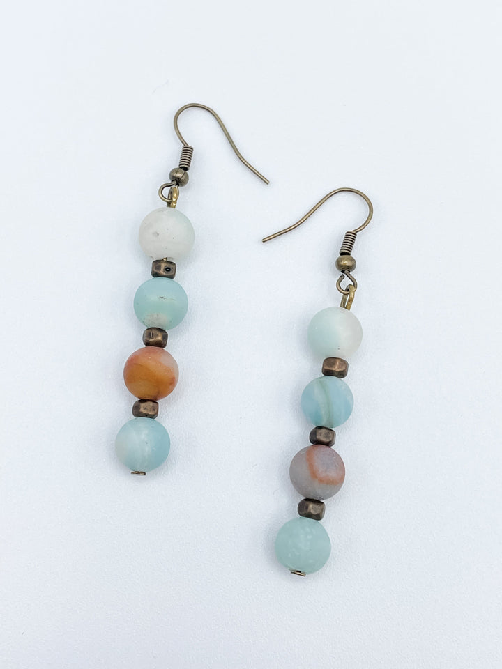 Dangle Earrings for Women 2.5" Long with Genuine Stones