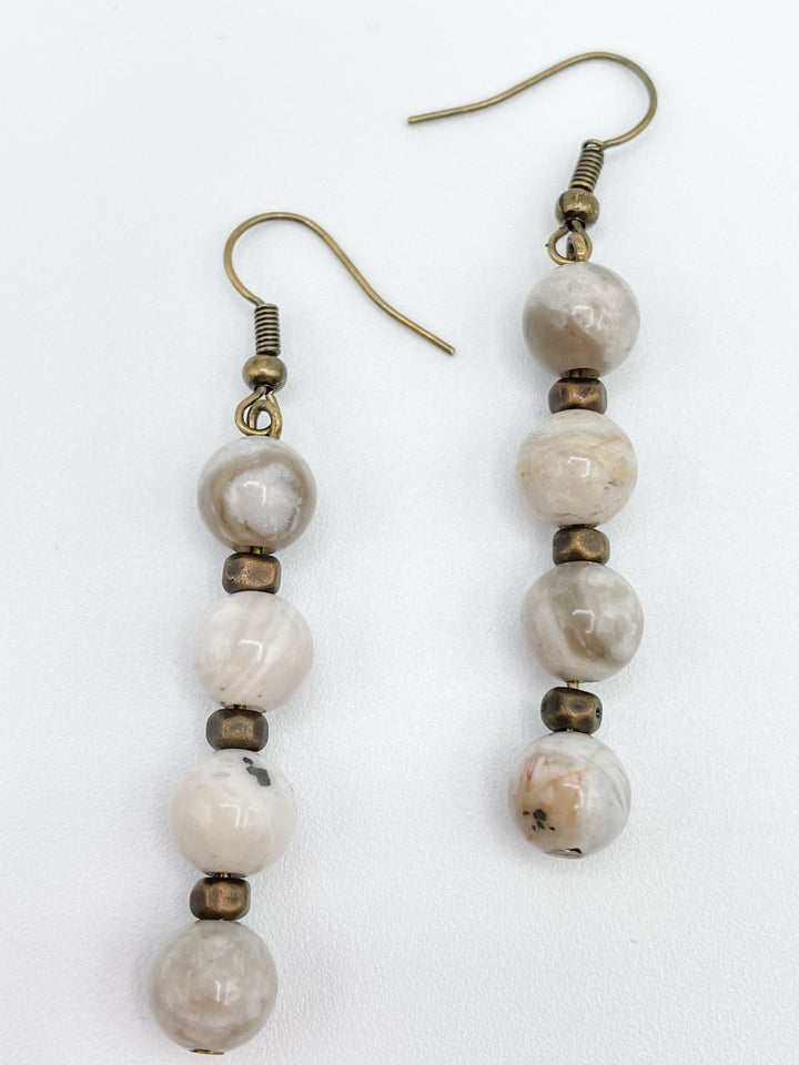 Dangle Earrings for Women 2.5" Long with Genuine Stones