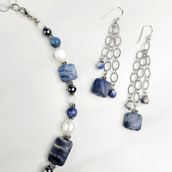 Euphoria Blue Sodalite Dangle Earrings