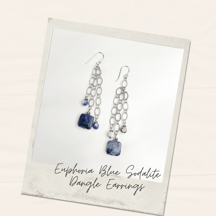 Euphoria Blue Sodalite Dangle Earrings