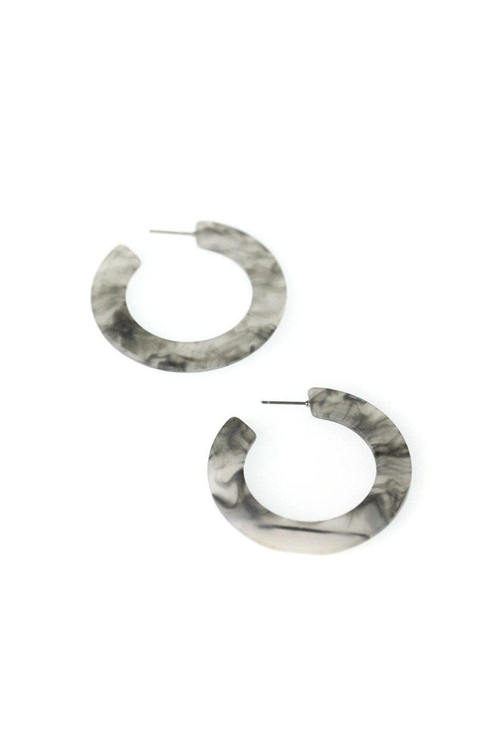 Flat Sided Resin Hoop Earring