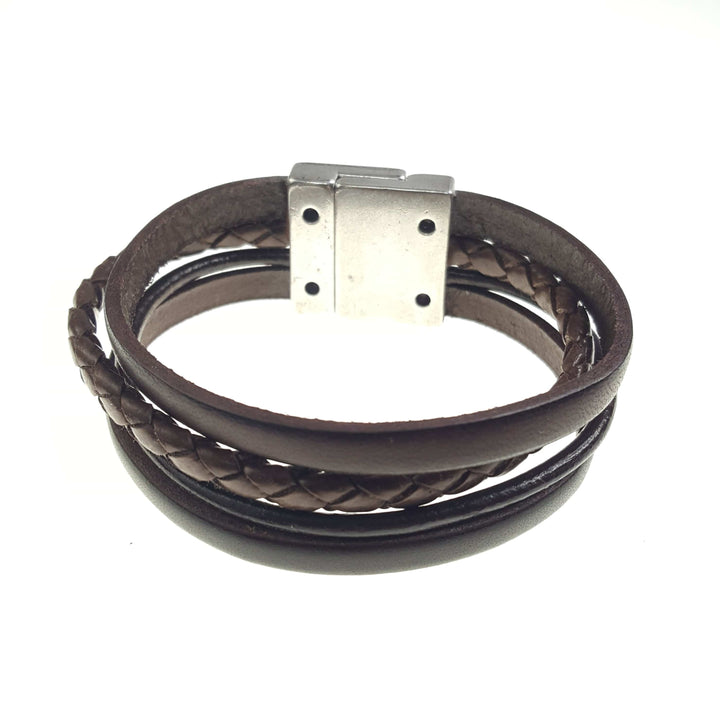 Four Strand Textured Leather Bracelet