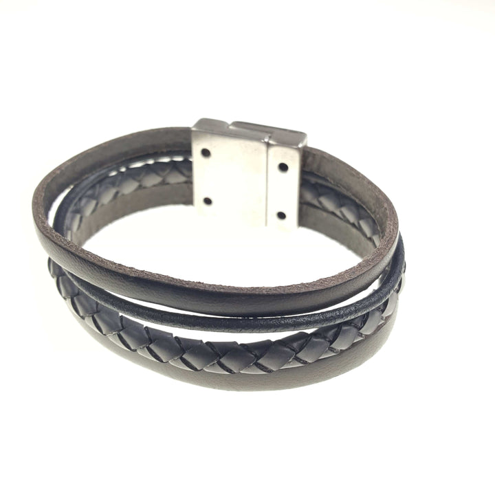 Four Strand Textured Leather Bracelet