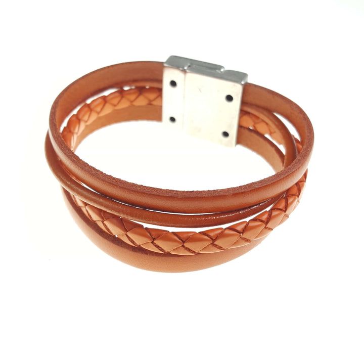 Four Strand Textured Leather Bracelet