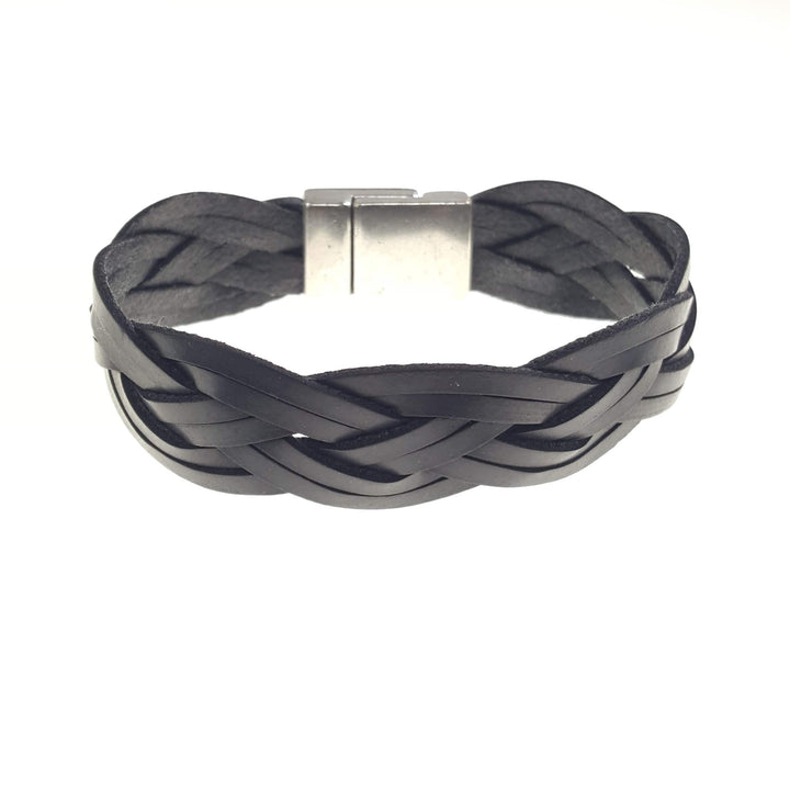 Genuine Leather Large Braided Bracelet