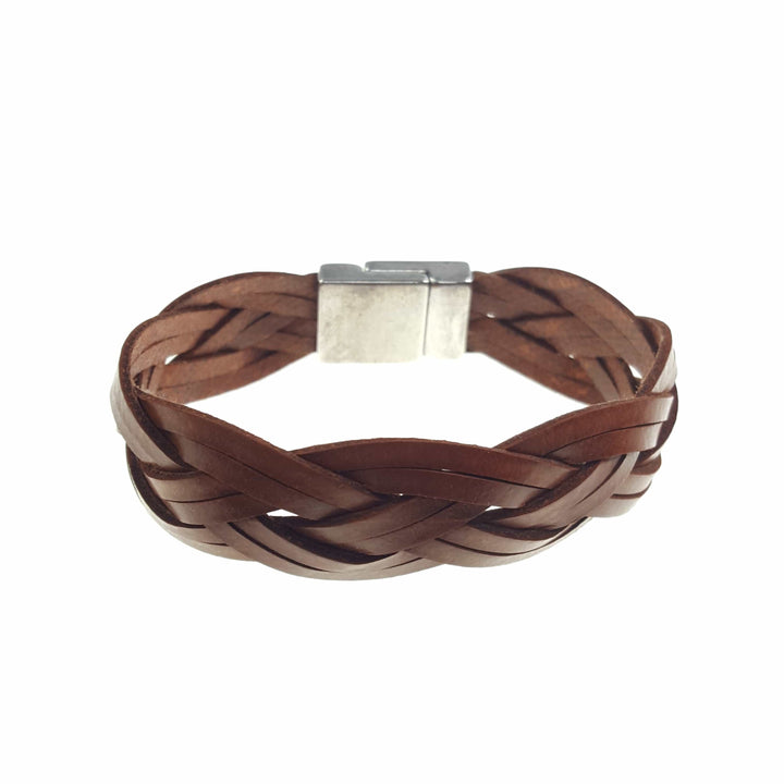 Genuine Leather Large Braided Bracelet