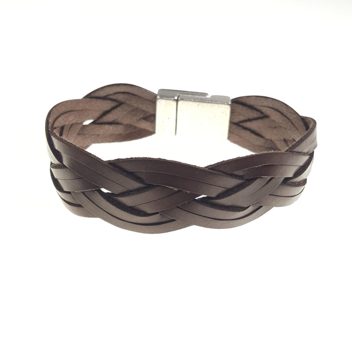 Genuine Leather Large Braided Bracelet