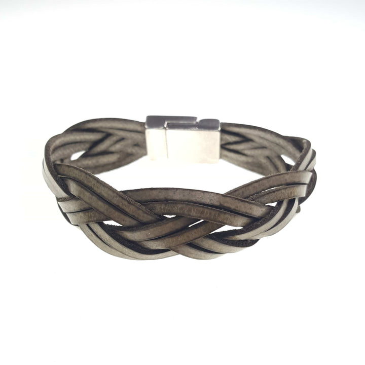 Genuine Leather Large Braided Bracelet