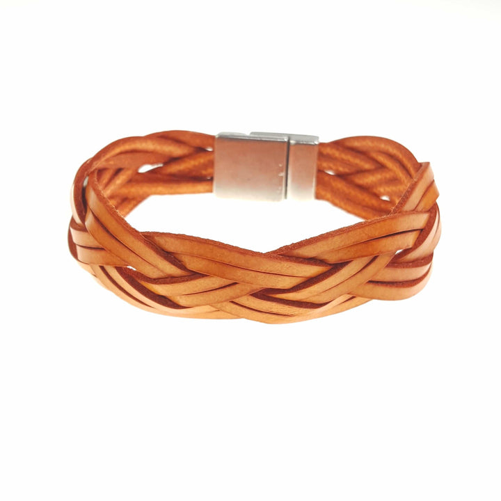 Genuine Leather Large Braided Bracelet