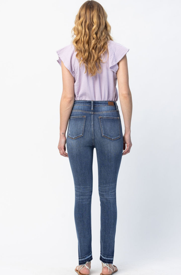 Judy Blue High Waist Skinny With Side Slit Released Hem