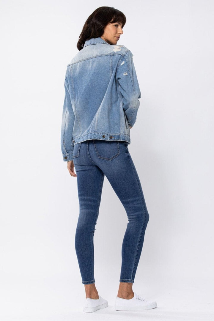 Light Denim Distressed Jacket